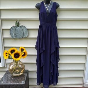 Lace and mesh size small cascade chiffon dress